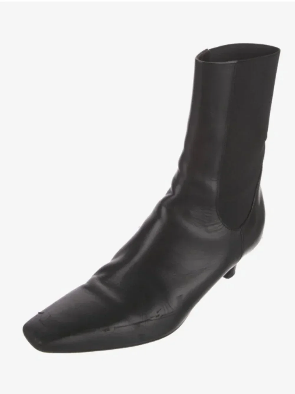 TOTEME The Mid Heel leather Chelsea boots Black Workwear Classic Size 7